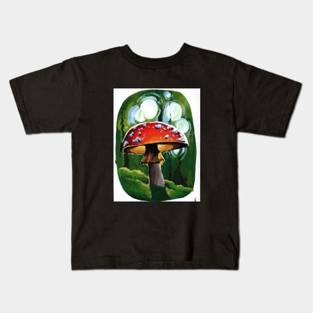 Mushroom Kids T-Shirt by LJezierskiArt